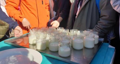 Salida del Colegio Esclavas para trabajar los sectores de producción